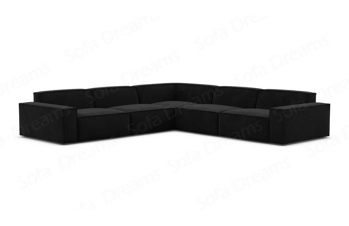 Ecksofa Formenta L-Form aus Stoff Schwarz