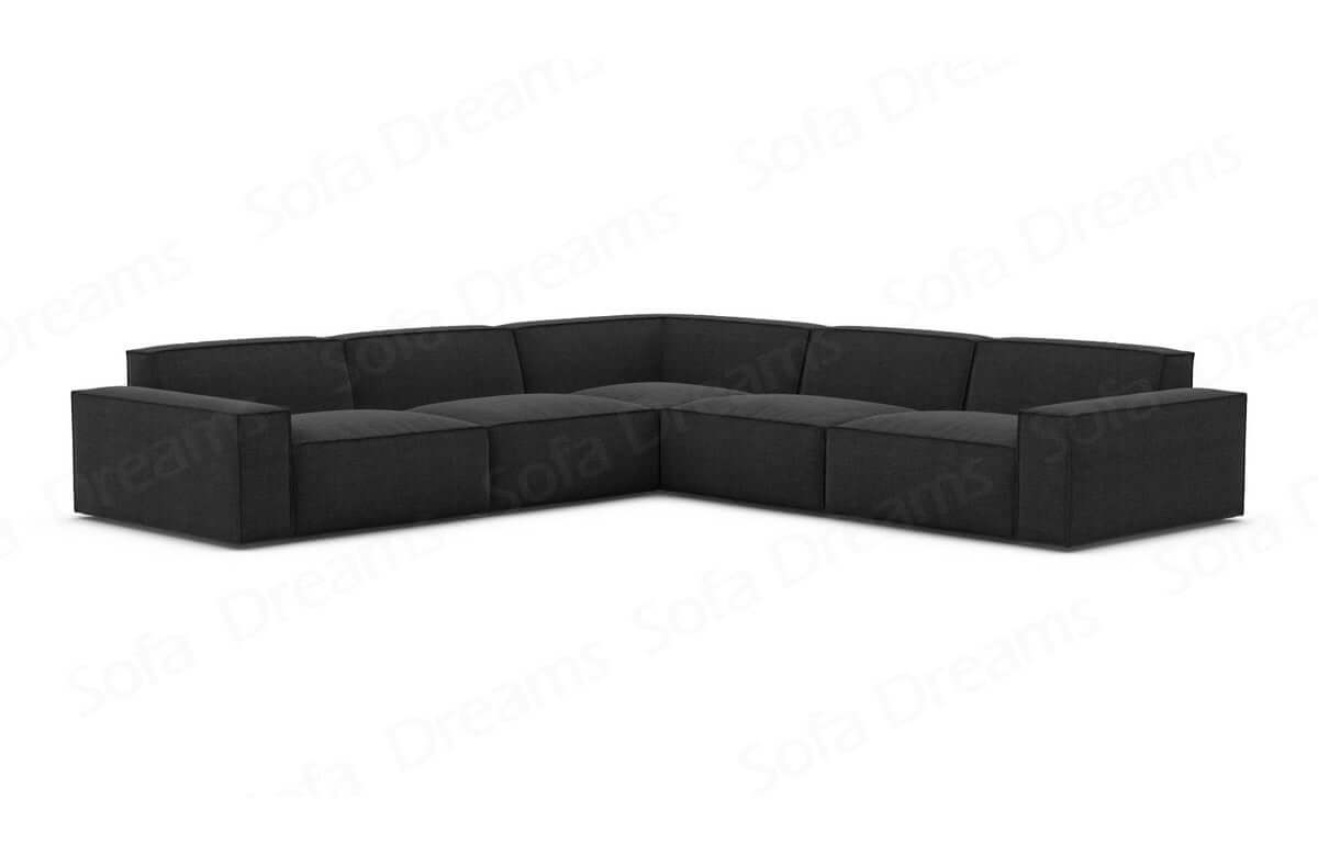 Ecksofa Formenta L-Form aus Stoff Schwarz