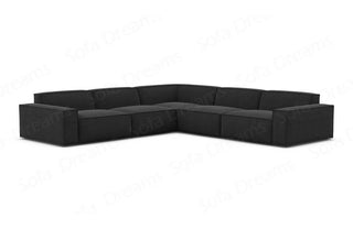 Ecksofa Formenta Stoff – Modern & Bequem in Strukturstoff und der Farbe Schwarz