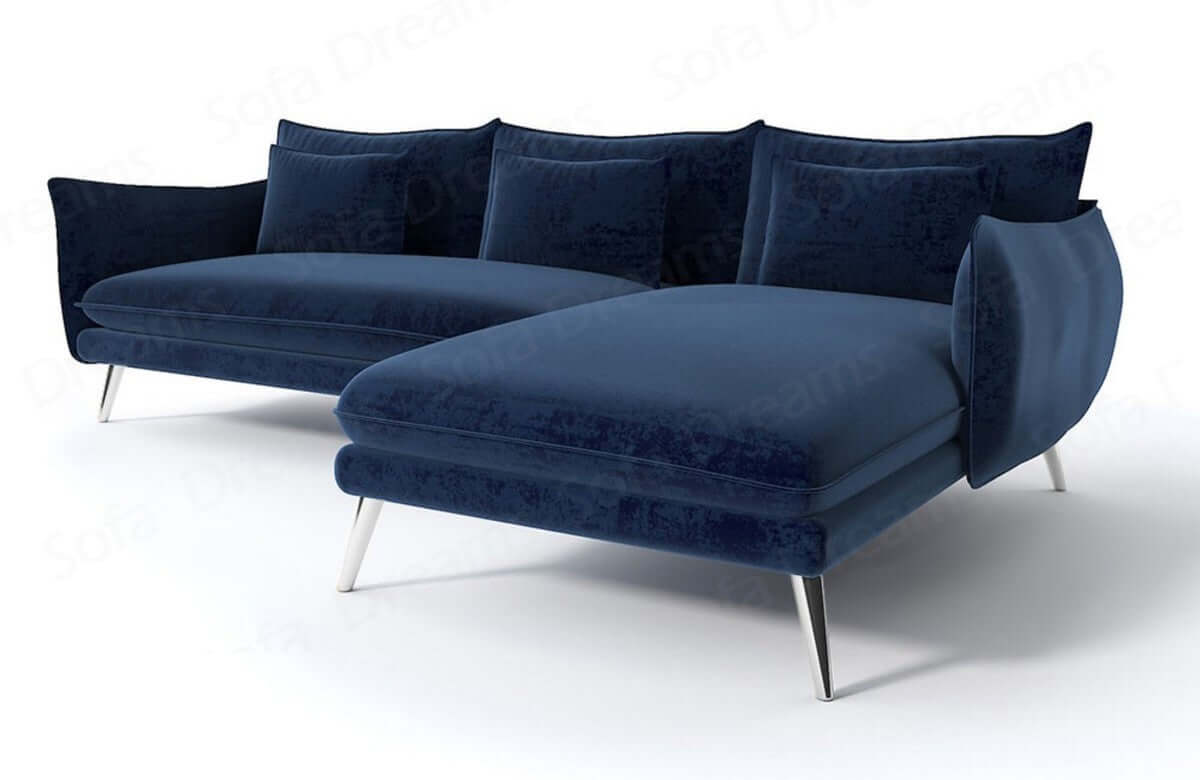 Ecksofa Fürteventura L-Form aus Stoff Dunkelblau
