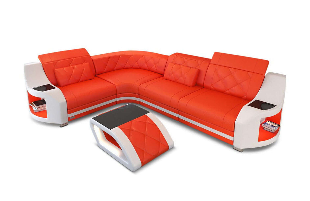 Mini Ecksofa Genua L-Form in Leder
