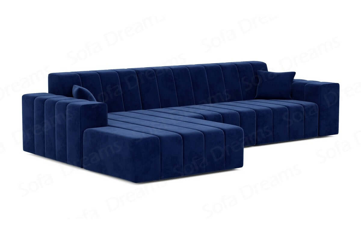 Couch Gran Canaria L Form in Stoff Kurz dunkelblau