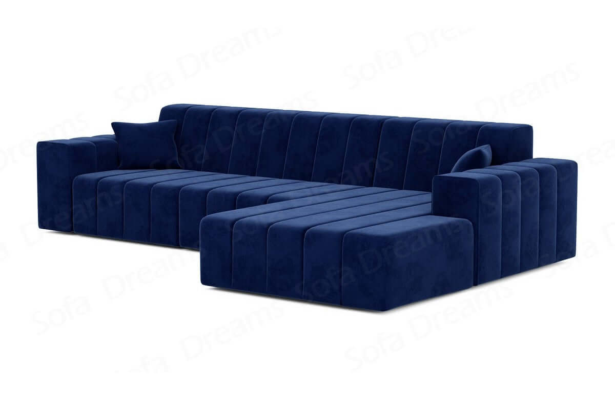 Couch Gran Canaria L-Form in Stoff Kurz Dunkelblau