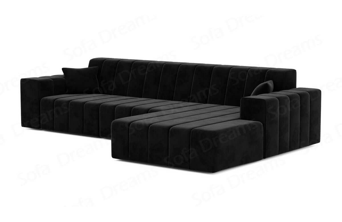 Couch Gran Canaria L Form in Stoff Kurz schwarz