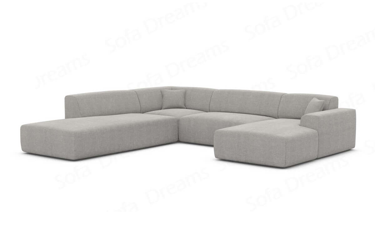 Couchlandschaft Mallorca Lounge U-Form in Stoff hellgrau