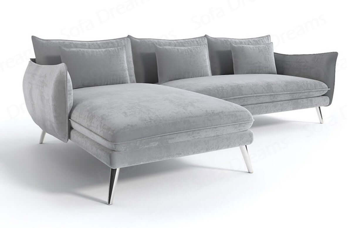 Ecksofa Fürteventura L-Form aus Stoff Hellgrau