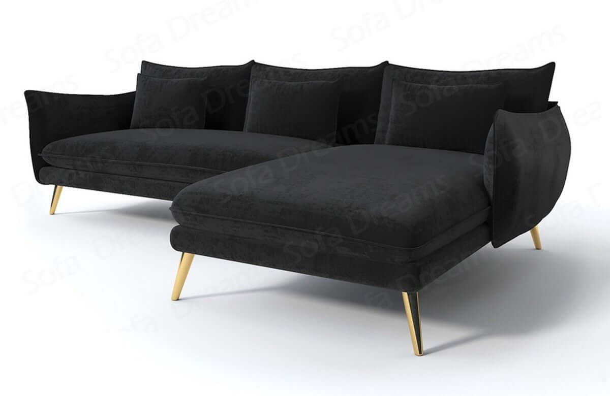 Ecksofa Fürteventura L-Form aus Stoff Schwarz