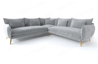 Polster Ecksofa Fuerteventura L-Form – Komfort pur in Samtstoff und der Farbe Hellgrau - Bild 2