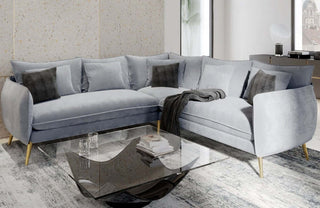 Couch Fürteventura L-Form in Stoff Hellgrau