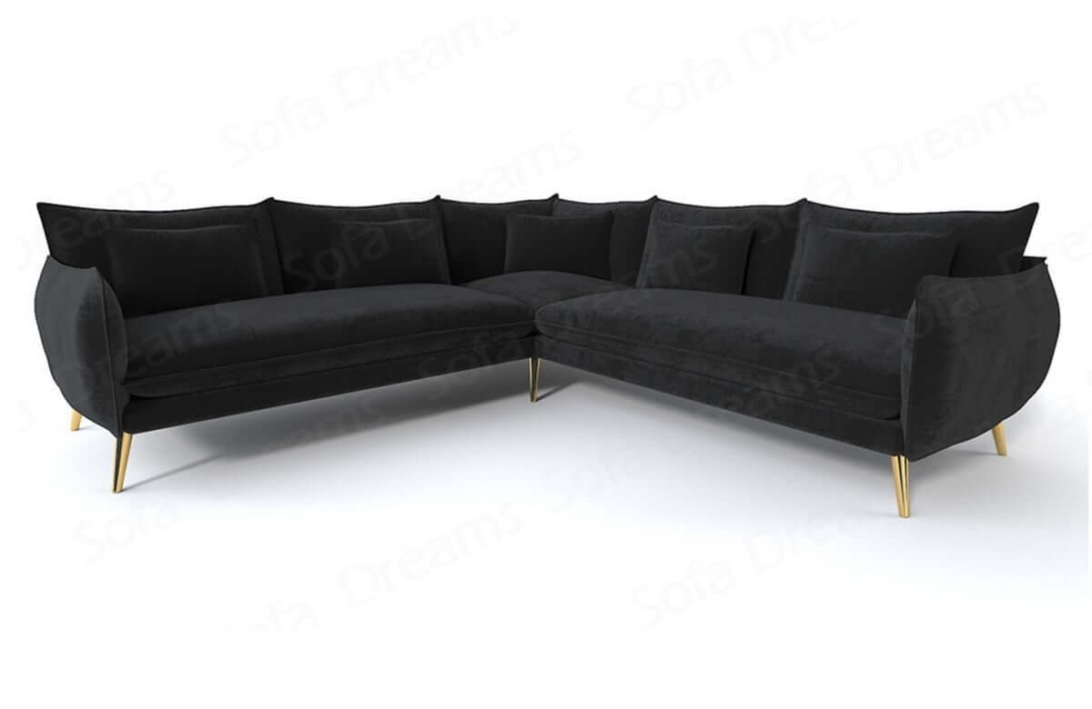 Couch Fürteventura L-Form in Stoff Schwarz