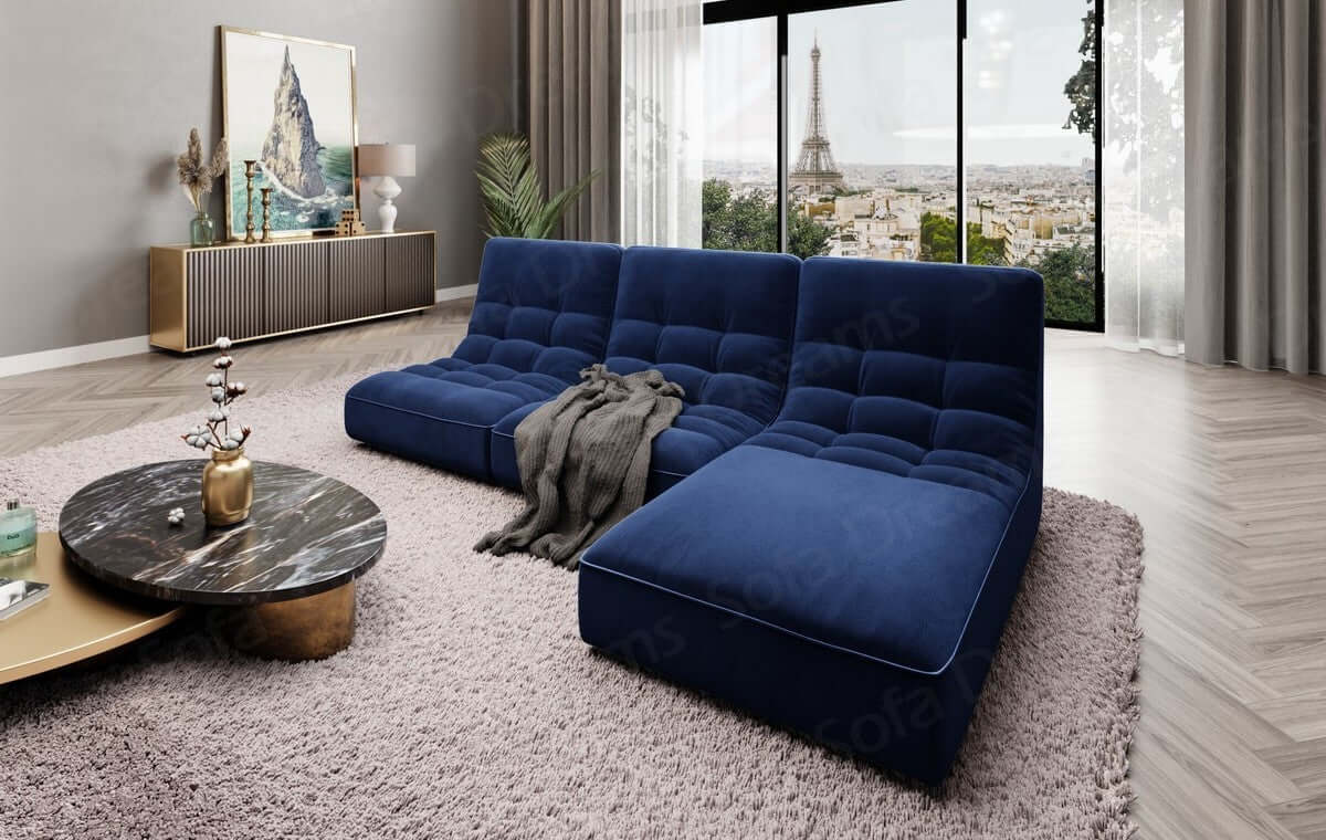 Ecksofa Melilla L-Form aus Stoff braun