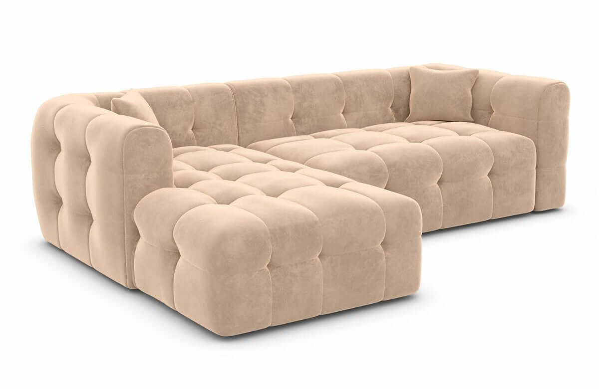 Couch Sevilla L-Form in Stoff Beige