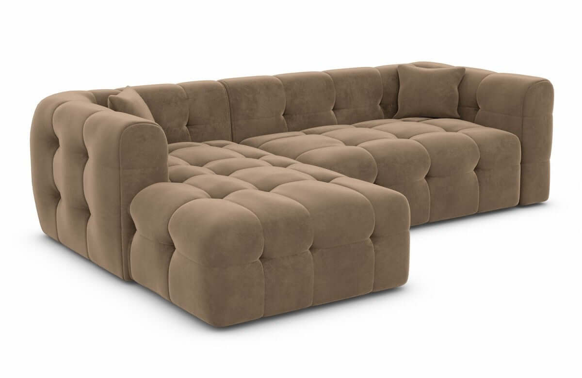 Couch Sevilla L Form in Stoff braun