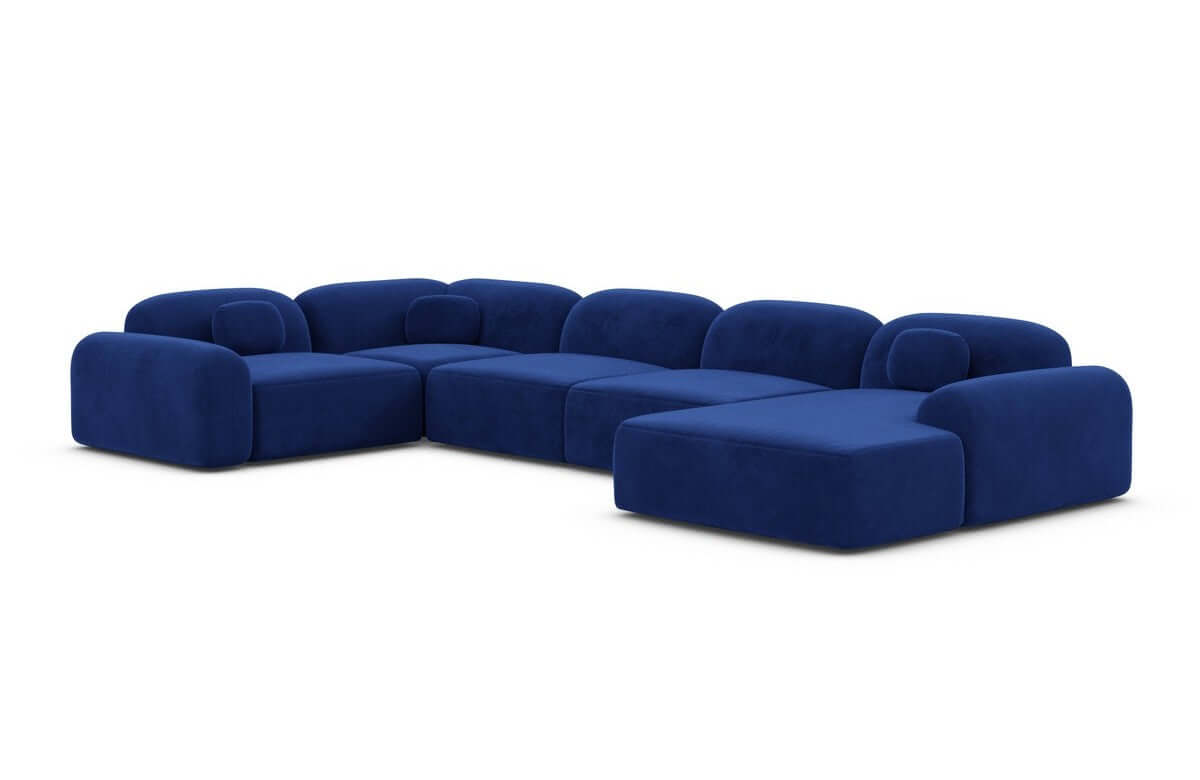 Polster Wohnlandschaft Barcelona U-Form Dunkelblau