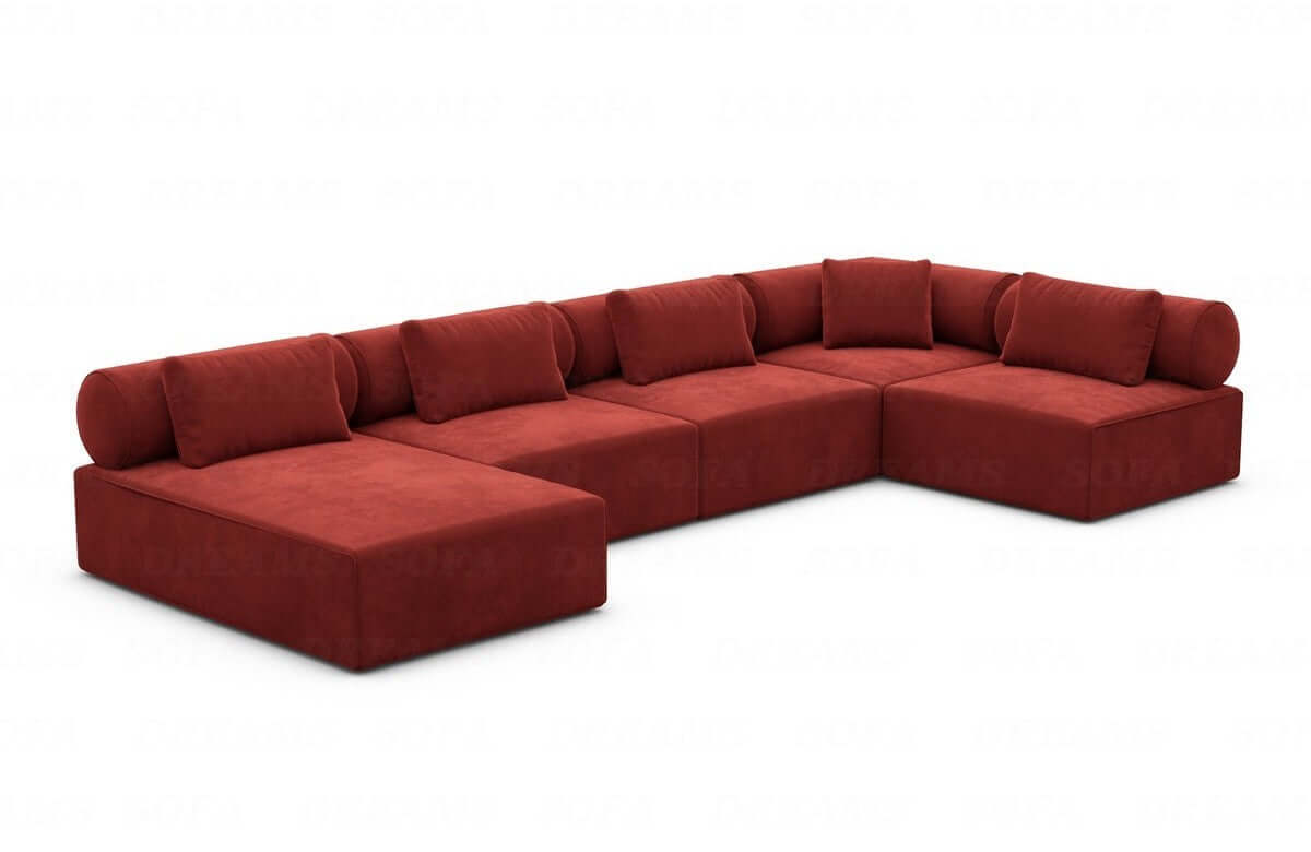 Wohnlandschaft Laguardia U-Form Stoff Rot