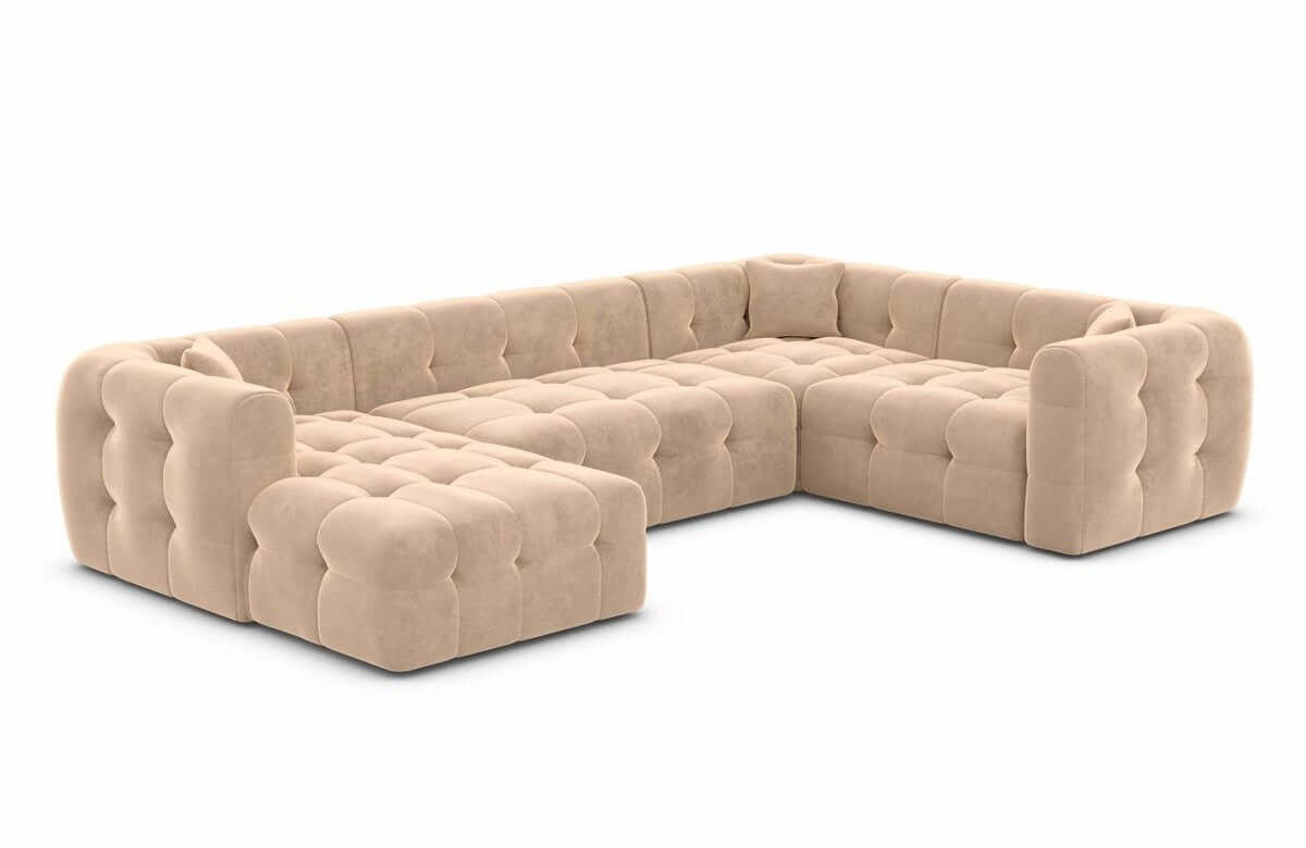 Couchlandschaft Sevilla U-Form in Stoff Beige