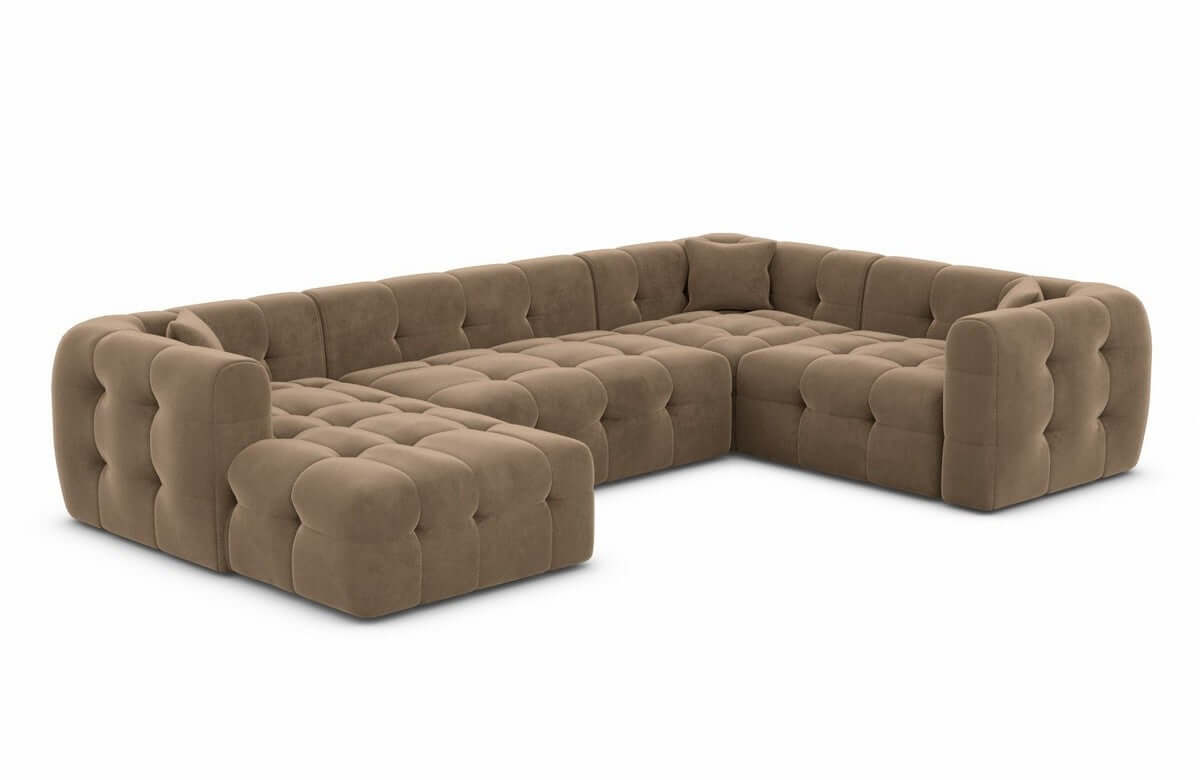 Couchlandschaft Sevilla U-Form in Stoff Braun