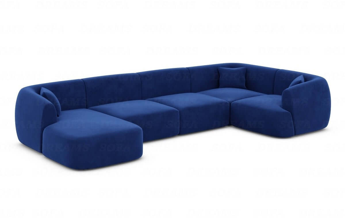 Polster Wohnlandschaft Tabarca U-Form Dunkelblau