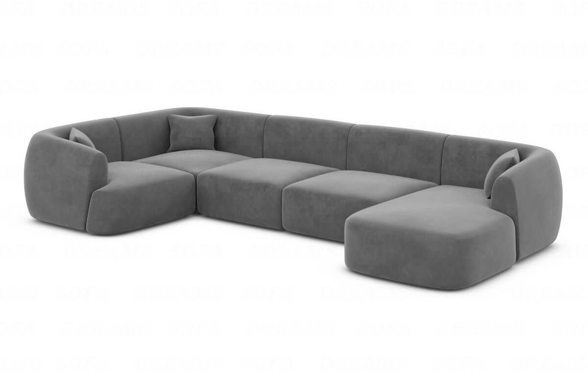 Polster Wohnlandschaft Tabarca U-Form Dunkelgrau