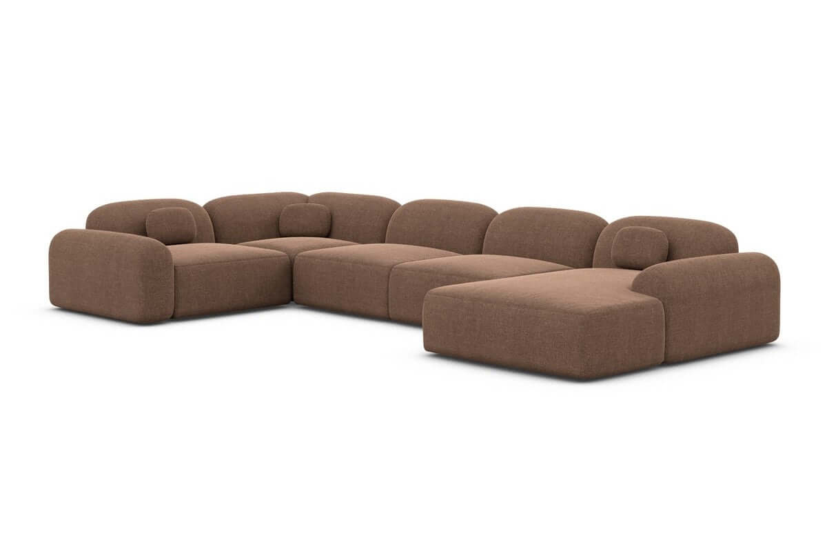 Polster Wohnlandschaft Barcelona U-Form Braun