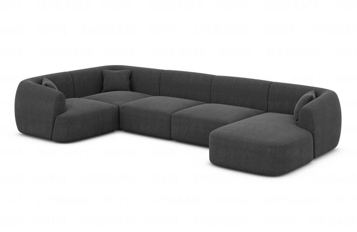 Polster Wohnlandschaft Tabarca U-Form Anthrazit