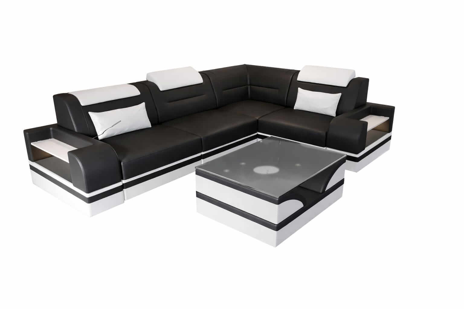 Mini Ecksofa Trivento L-Form – Kompakt und Komfortabel Schwarz-Weiss