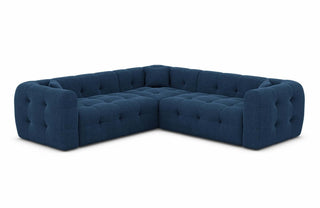 Ecksofa Sevilla Stoff L-Form in Strukturstoff und der Farbe Blau