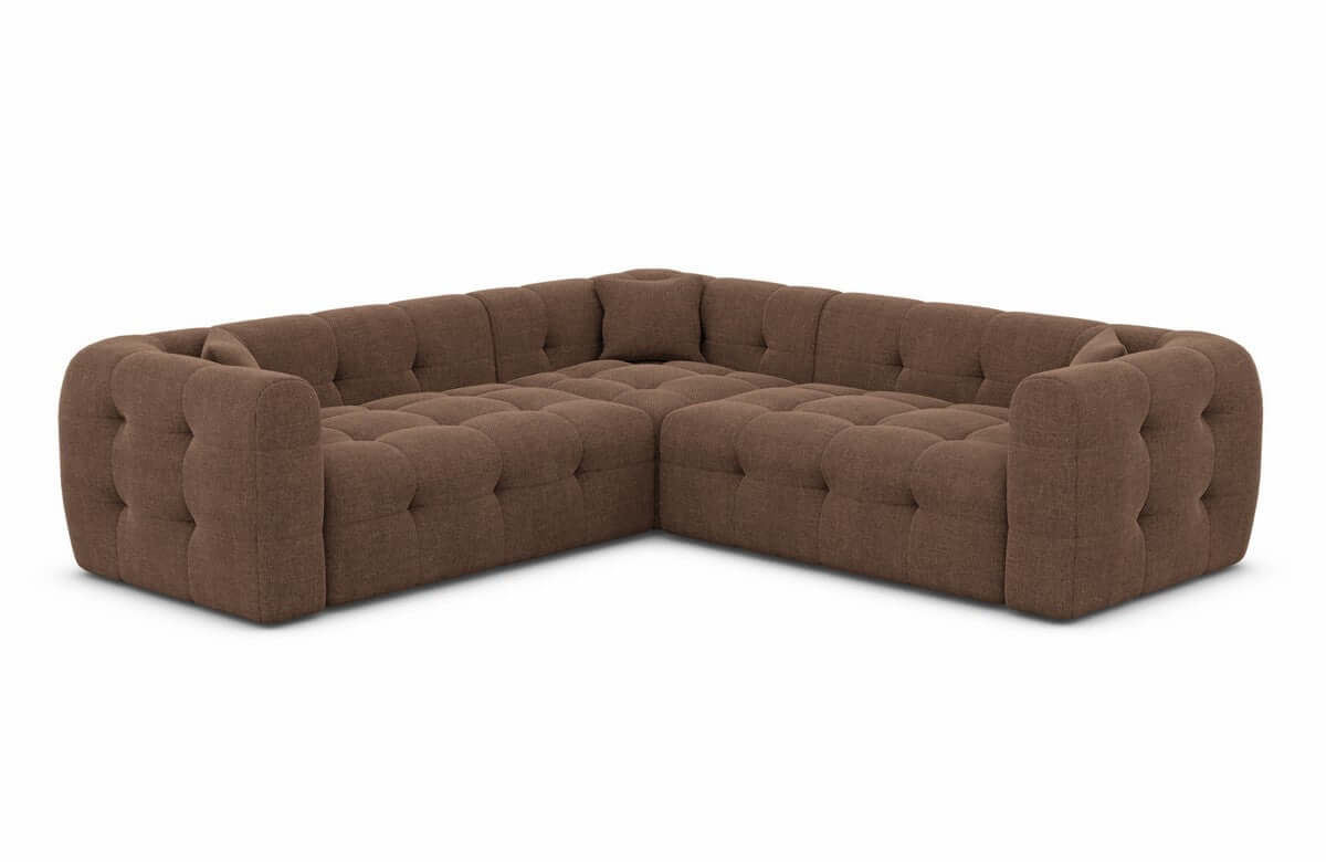 Stoff Ecksofa Sevilla L-Form braun