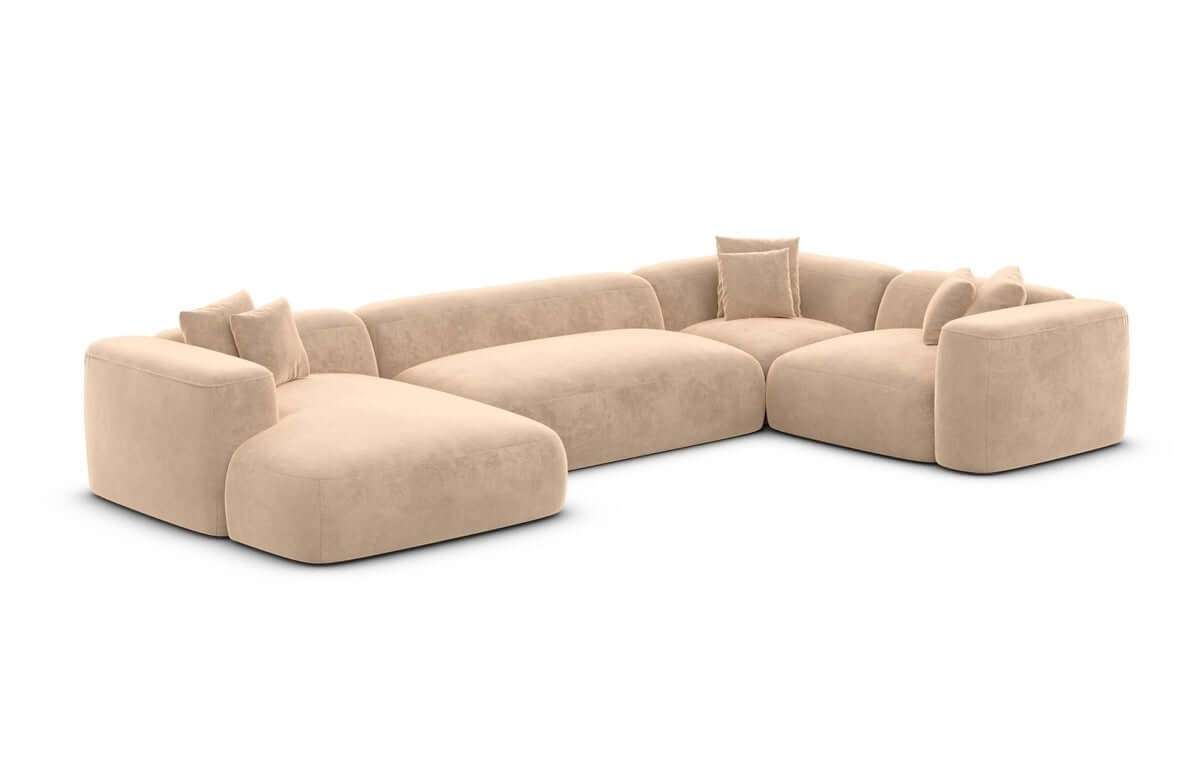 Wohnlandschaft Alcudia U-Form aus Stoff Beige