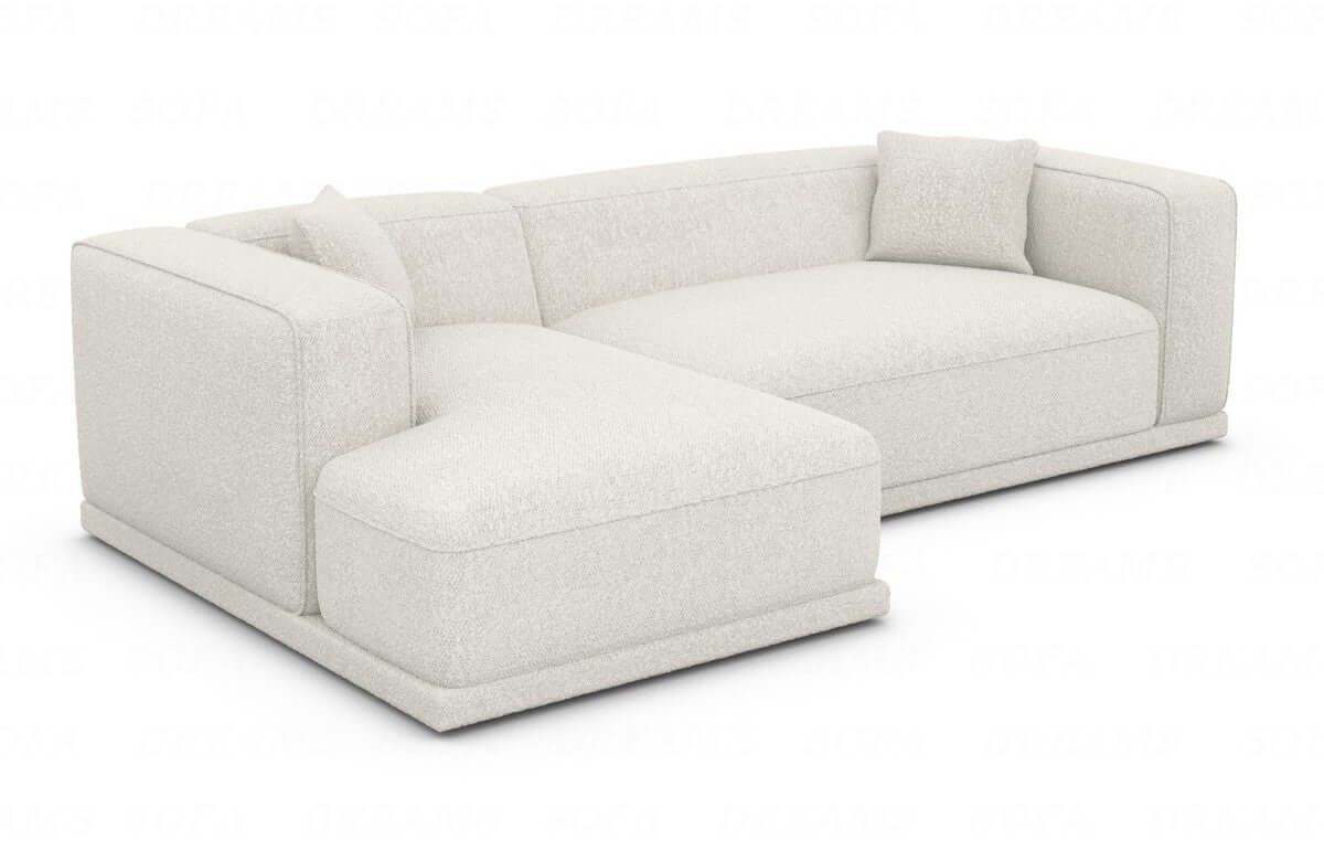Couch Merida L-Form in Stoff Pearl