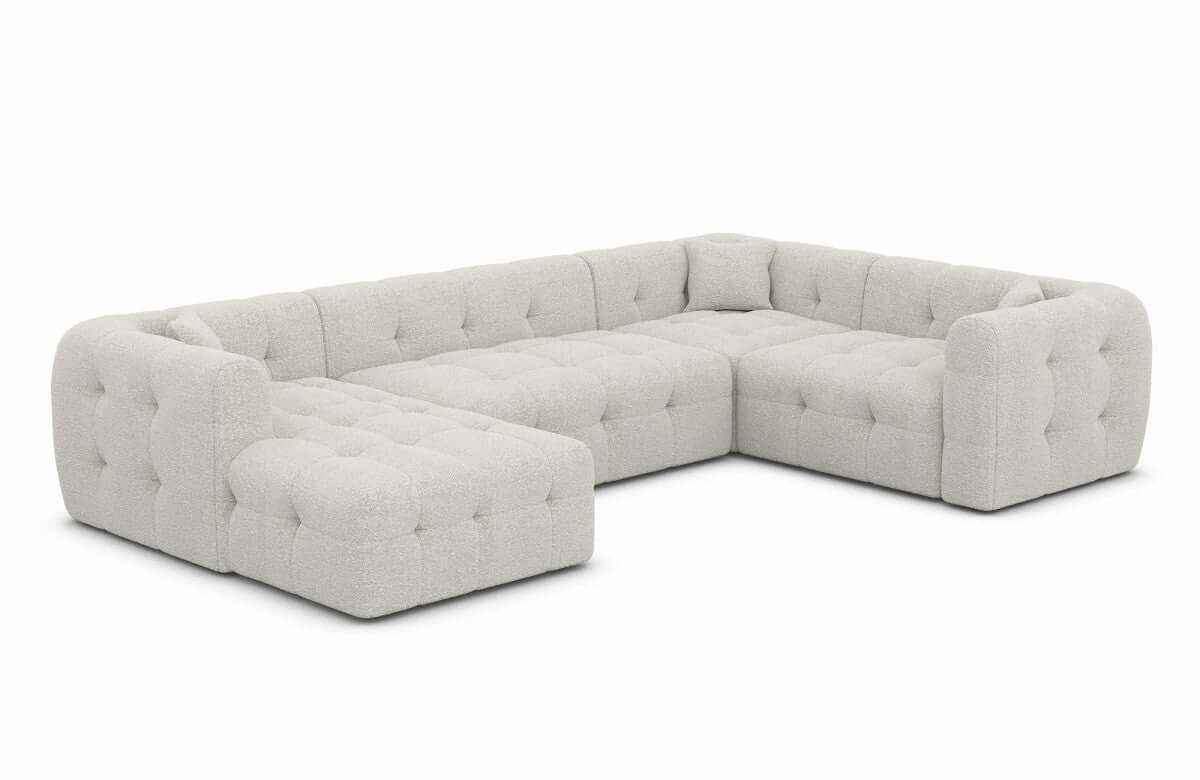 Couchlandschaft Sevilla U-Form in Stoff Pearl