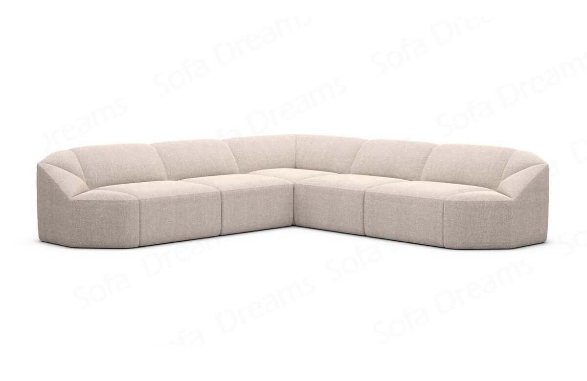 Samtstoff Ecksofa Cabrera L Form Beige