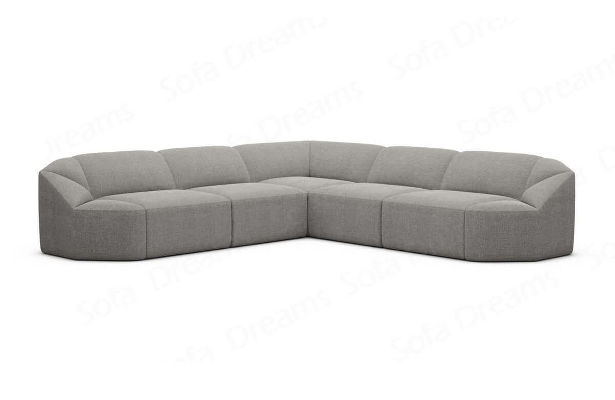 Samtstoff Ecksofa Cabrera L Form Dunkelgrau