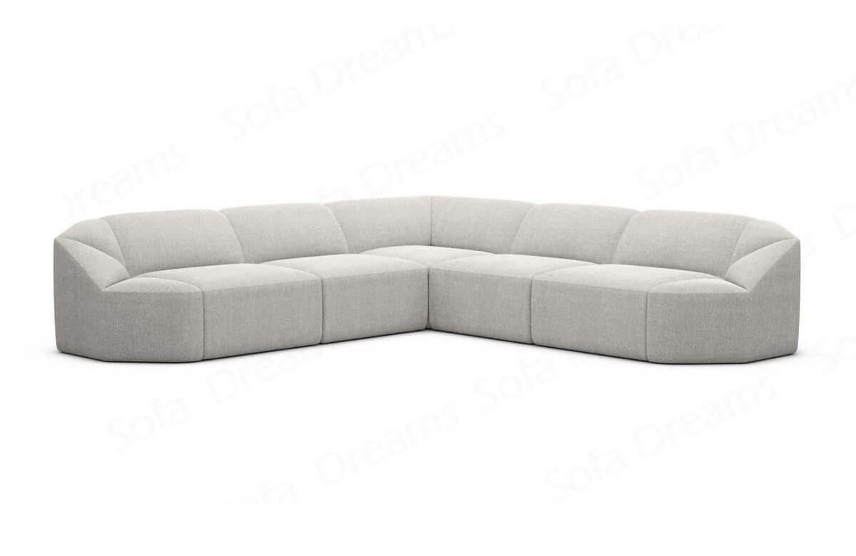 Samtstoff Ecksofa Cabrera L Form Hellgrau