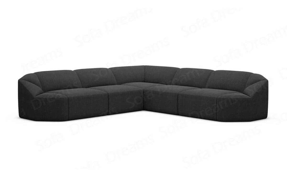 L-Form Stoffsofa Cabrera Schwarz