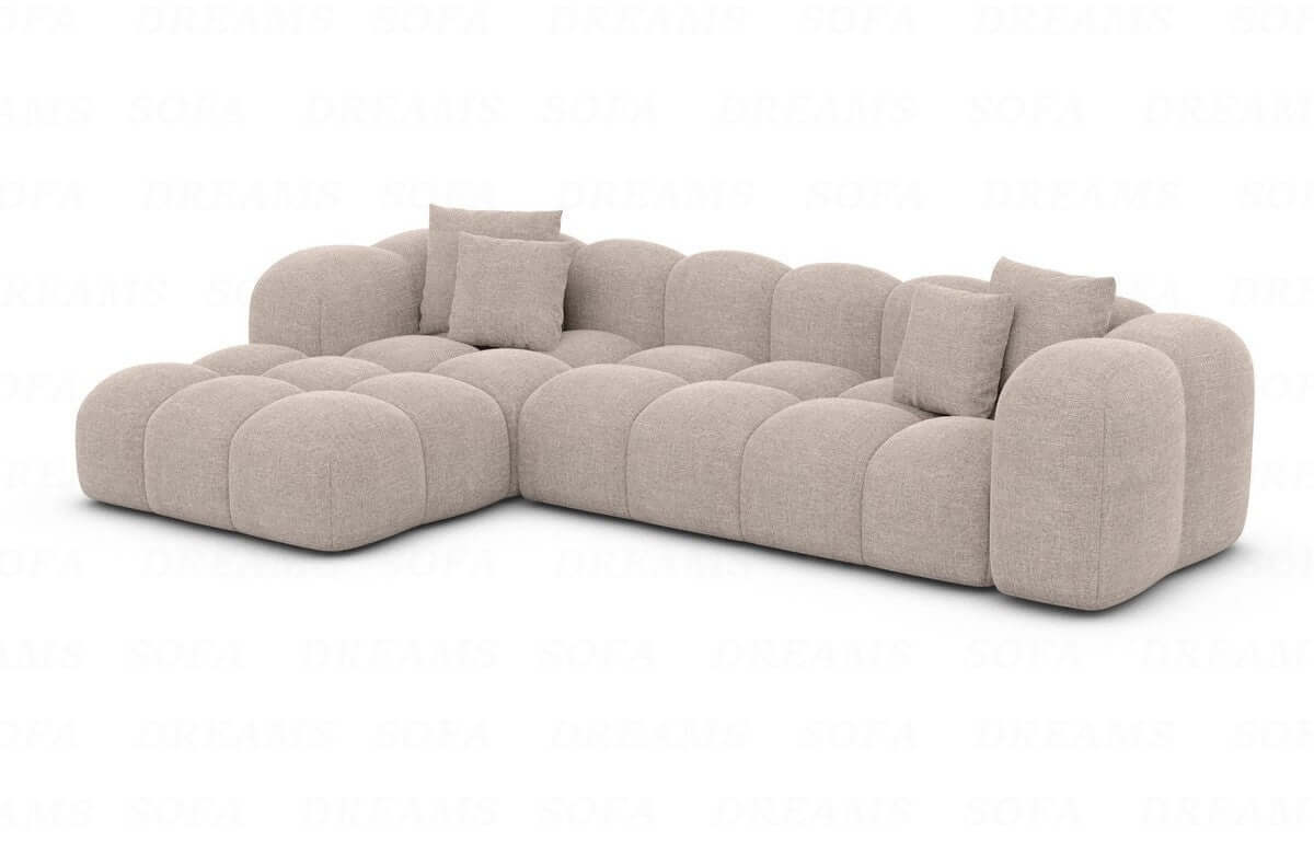 Ecksofa Formentera L-Form Kurz Stoff Beige