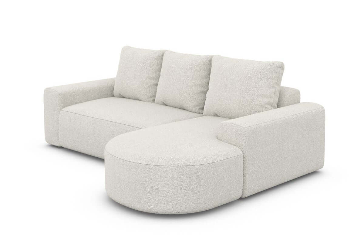 Couch Gomera L-Form in Stoff Kurz Pearl