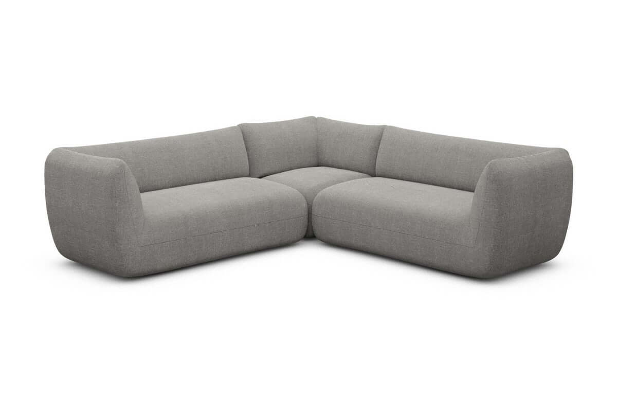 Couch Madrid L-Form in Stoff Dunkelgrau