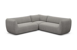 Ecksofa Madrid Stoff L-Form in Strukturstoff und der Farbe Dunkelgrau