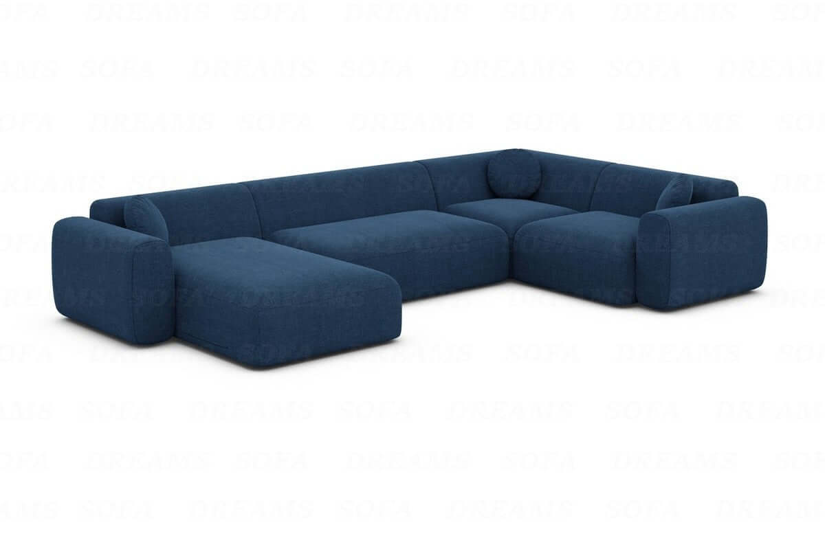 Stoff Wohnlandschaft Cortegada U-Form Blau