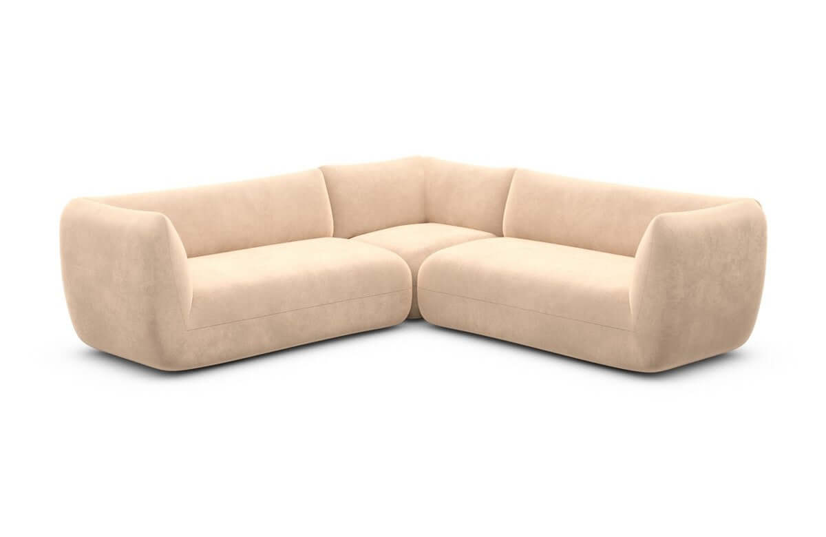 Couch Madrid L-Form in Stoff Beige