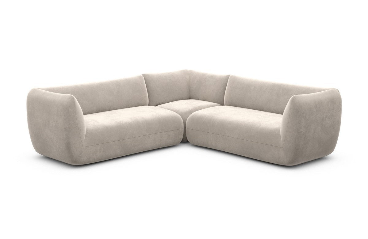 Ecksofa Madrid Stoff L-Form Sand