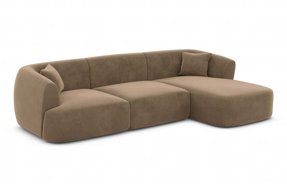 Ecksofa Tabarca L-Form aus Stoff Braun