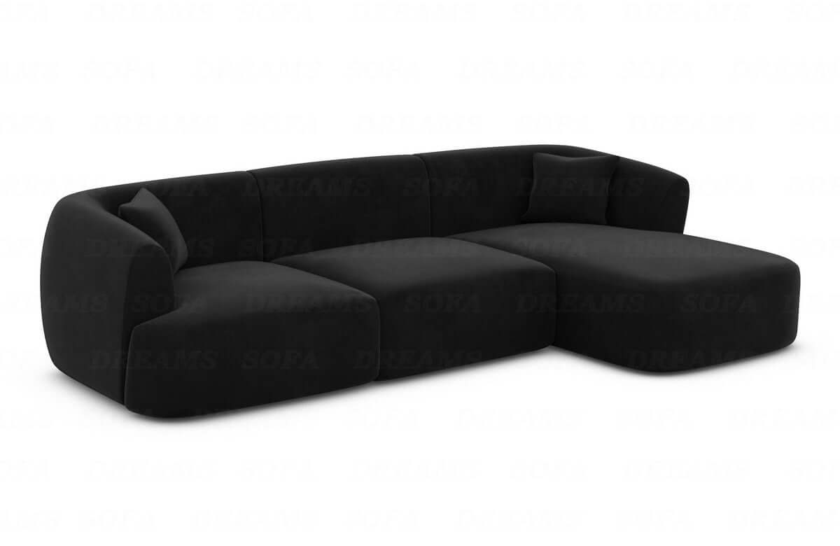 Ecksofa Tabarca L Form aus Stoff schwarz