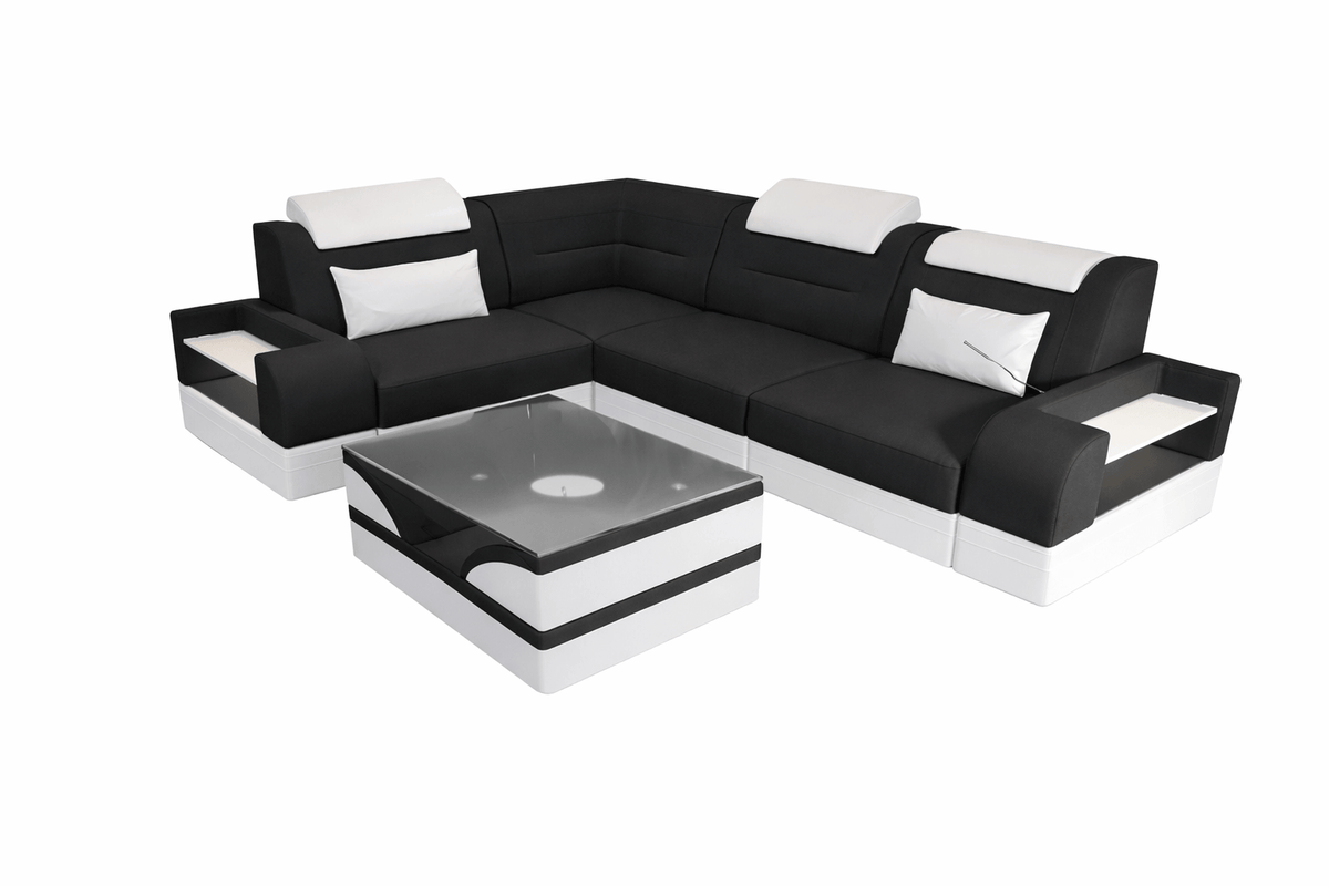 Couch Trivento L-Form in Stoff Kurz