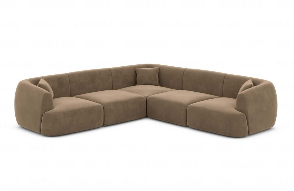 Stoff Ecksofa Tabarca L-Form Braun