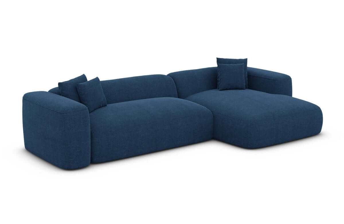 Couch Alcudia L-Form in Stoff Blau