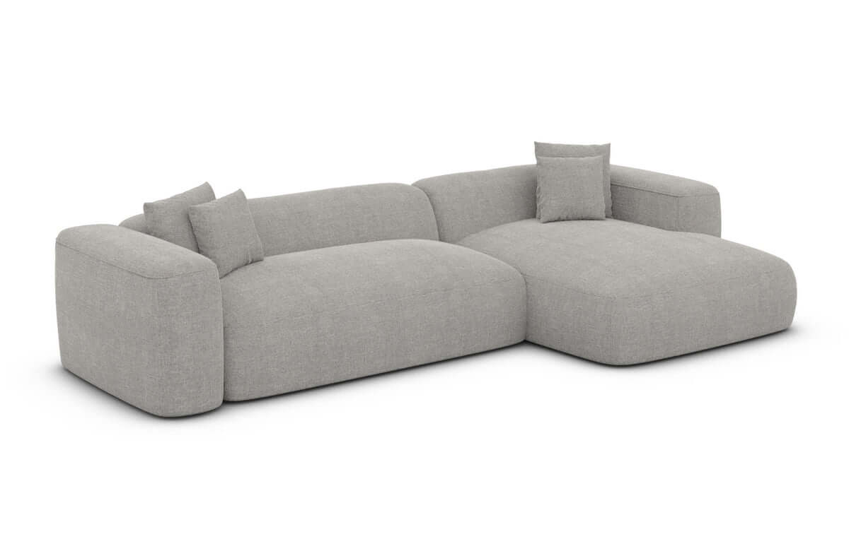 Couch Alcudia L-Form in Stoff Hellgrau