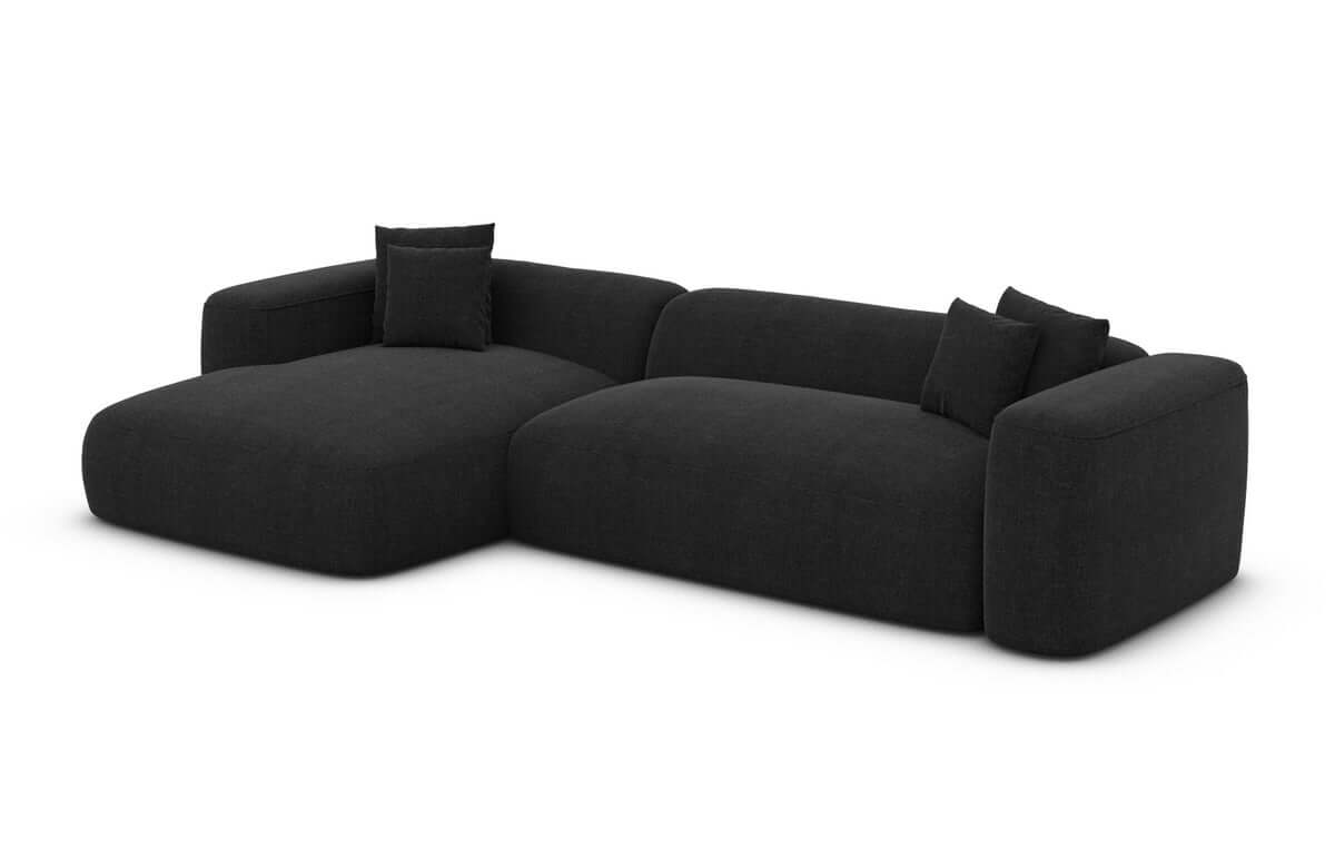 Eckcouch Alcudia L-Form Kurz Stoff Schwarz