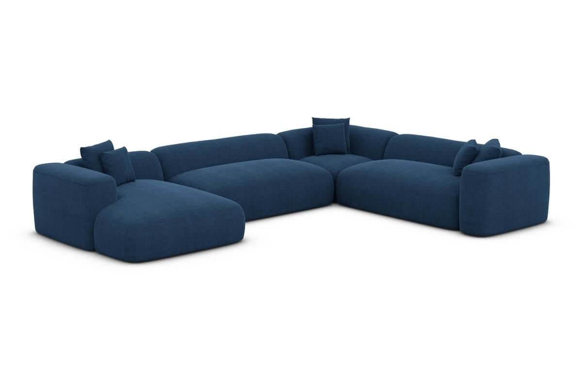 Wohnlandschaft Alcudia XXL U-Form in Stoff Blau